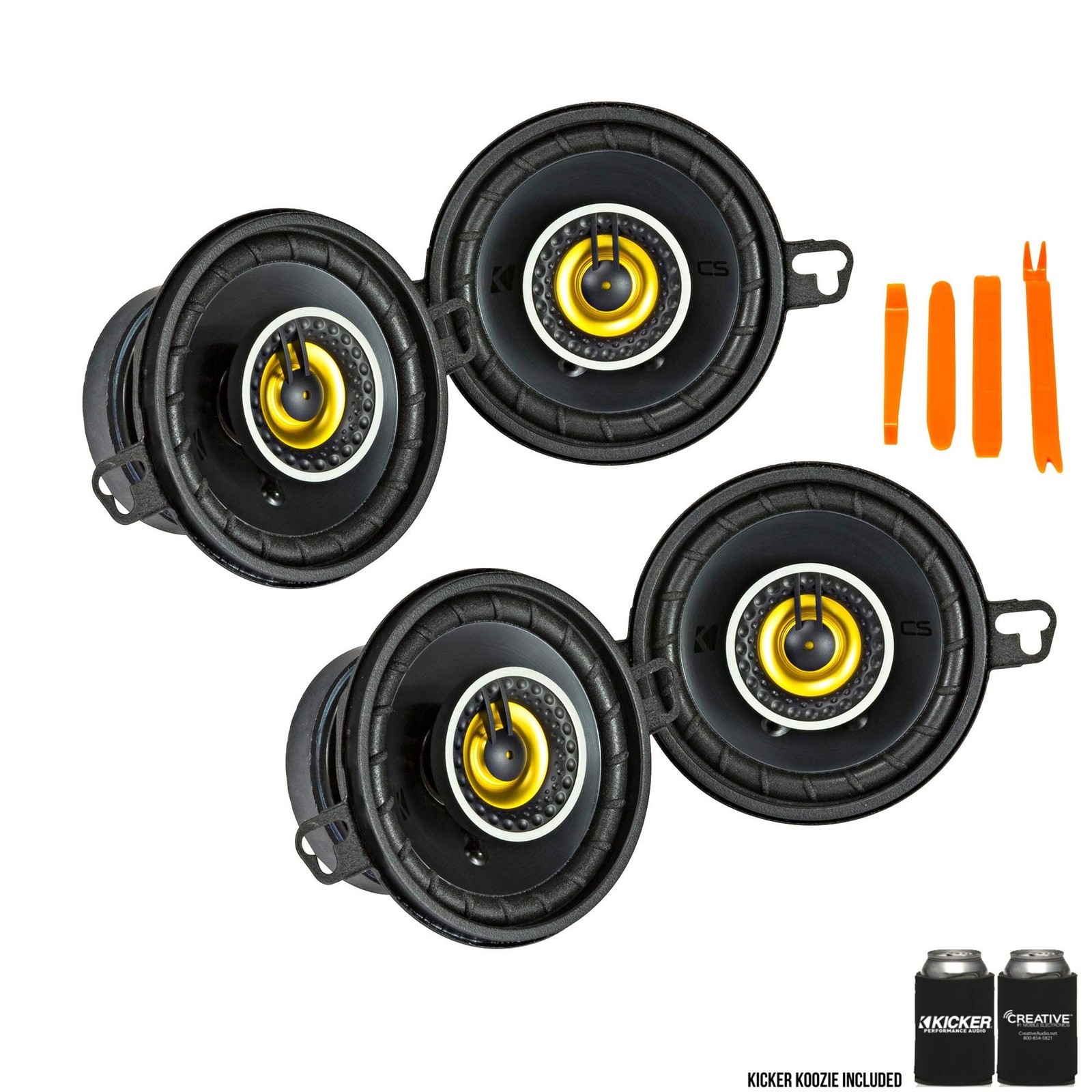 Kicker 46CSC354 - Two Pairs of CS-Series CSC35 3.5-Inch (89mm) Coaxial...