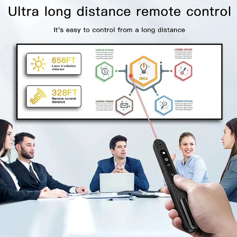 New Wireless Presenter Red Laser Page Turning Pen 2.4G RF Volume Remote Control