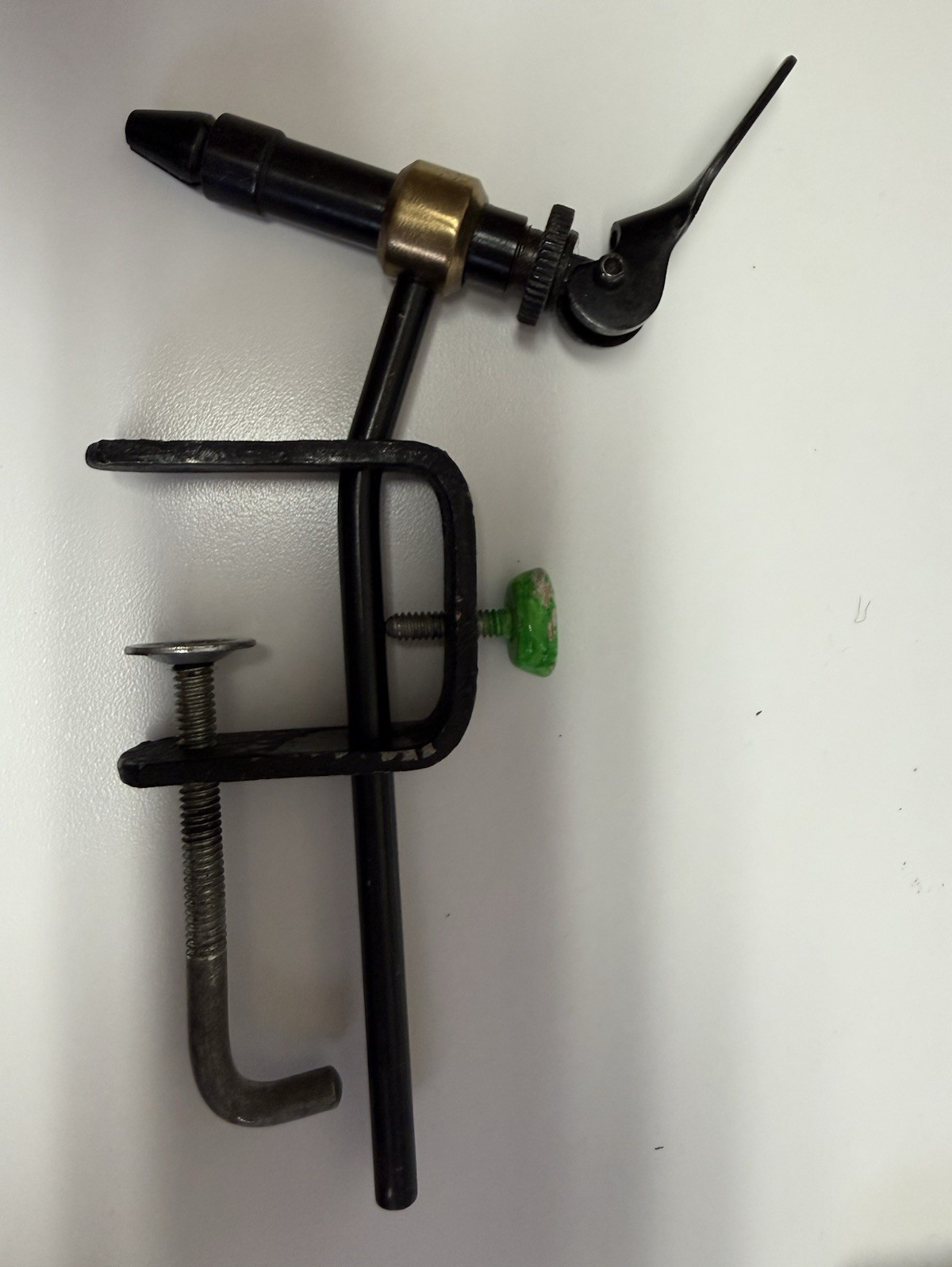 Fly Tying Vise Clamp-On Alloy Steel Black/Gold 8in H x 6in L x 2in W