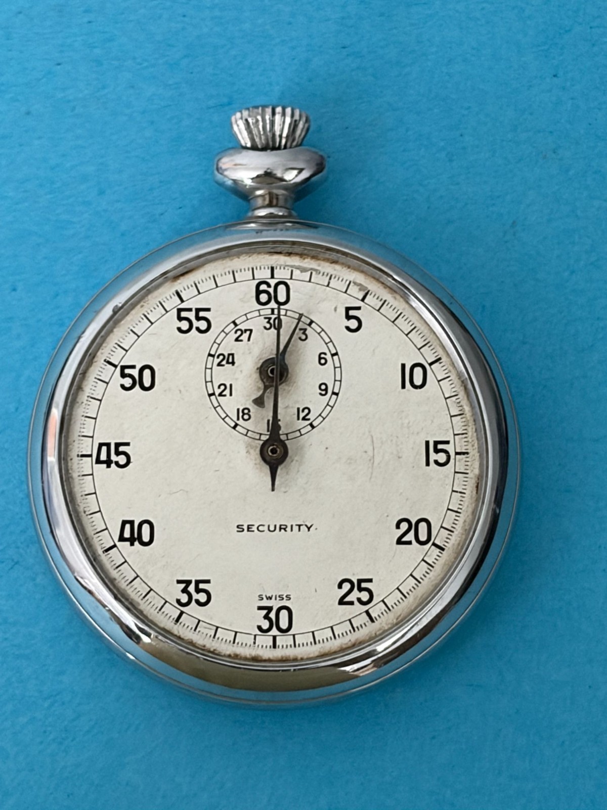 Vintage Security Swiss Stopwatch For Restoration Stop Watch 4 parts repair