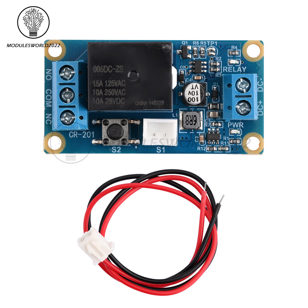 DC5-28V wide voltage 1-Channel Single Button Bistable Self-Locking Relay Module