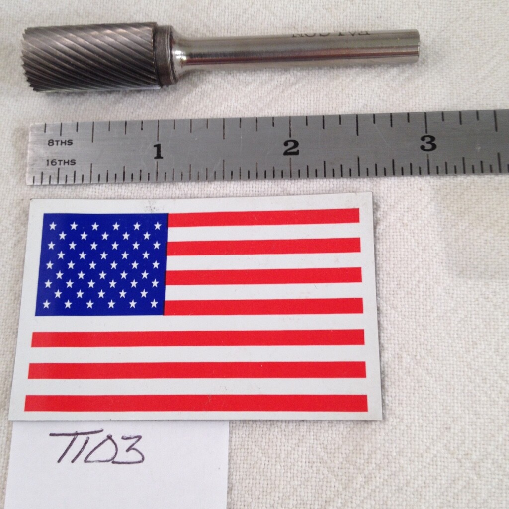 1 NEW FALCON / SGS 1/4" SHANK CARBIDE BURR. SB-5. SINGLE CUT. END CUT USA (T103)