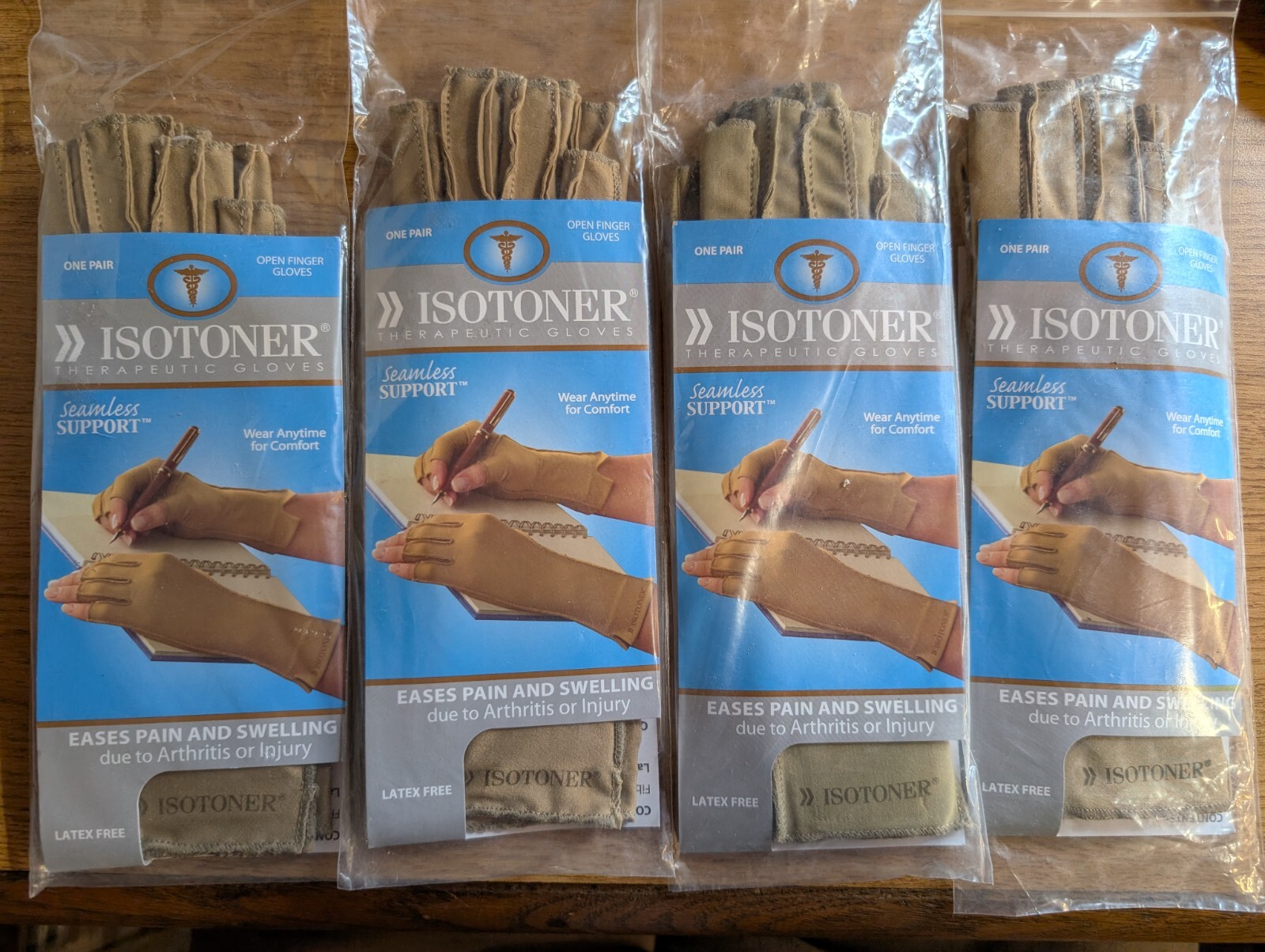 Isotoner Open Finger tip Therapeutic Compression Support Gloves size Small SM