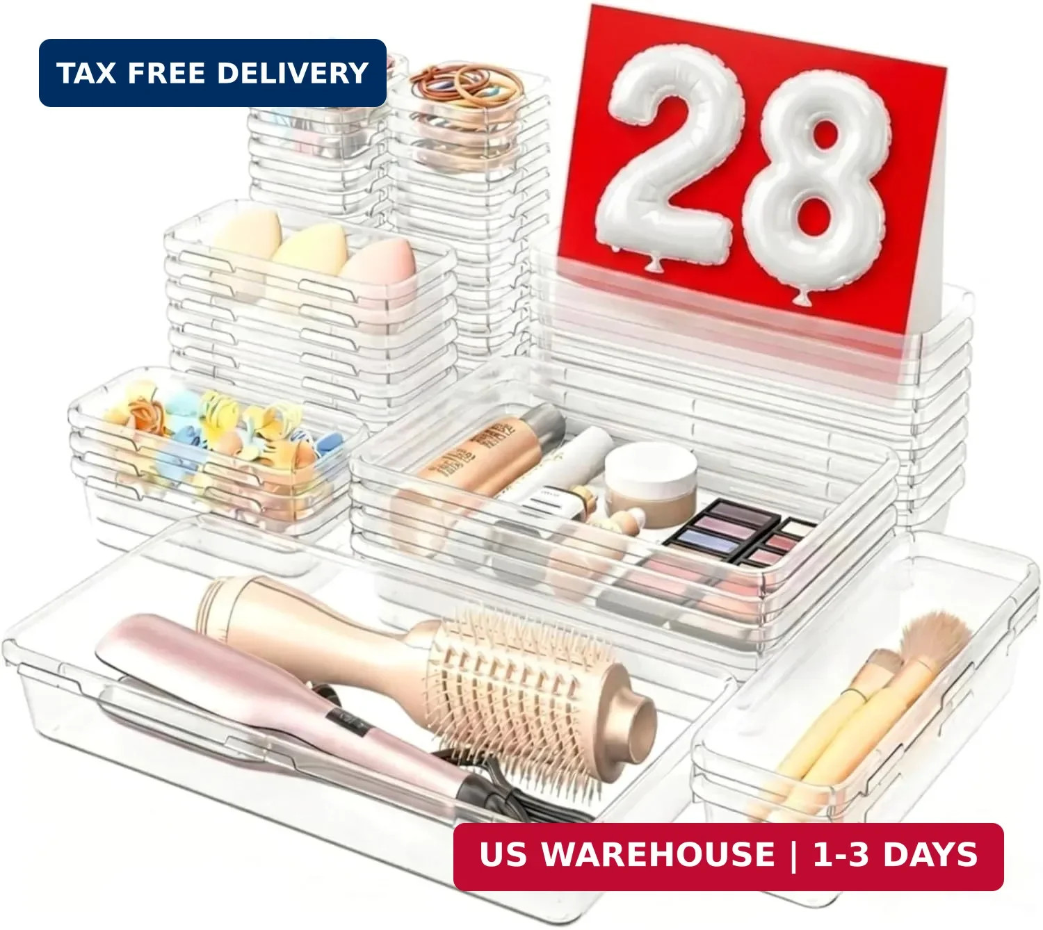 A-LuGei [Military Grade] Drawer Organizer,[𝟱𝗦𝗶𝘇𝗲] Makeup organizer,[Holds 1