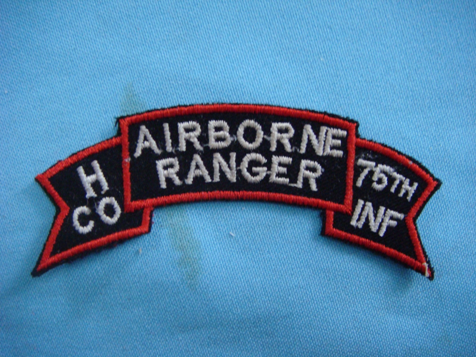US H Co. AIRBORNE RANGER 75th INFANTRY RGT VIETNAM WAR SCROLL PATCH