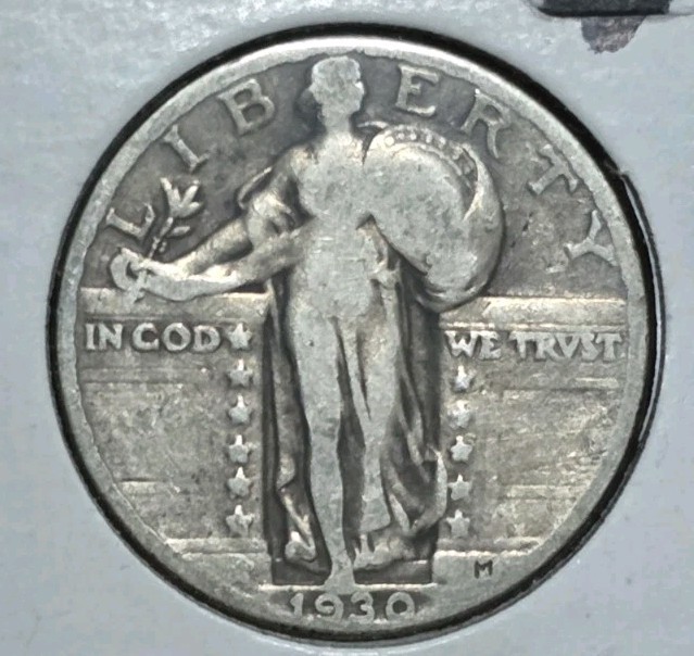 1930 Standing Liberty Quarter Silver 25c US Mint Coin