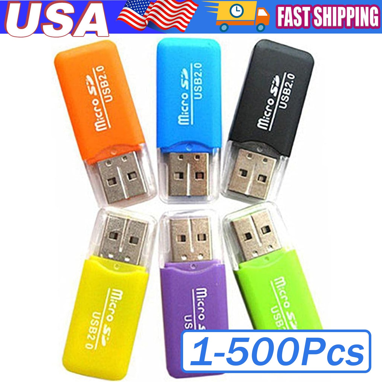 USB 2.0 Micro SD SDHC TF Card Reader Memory Adapter for PC Laptop Camera Lot