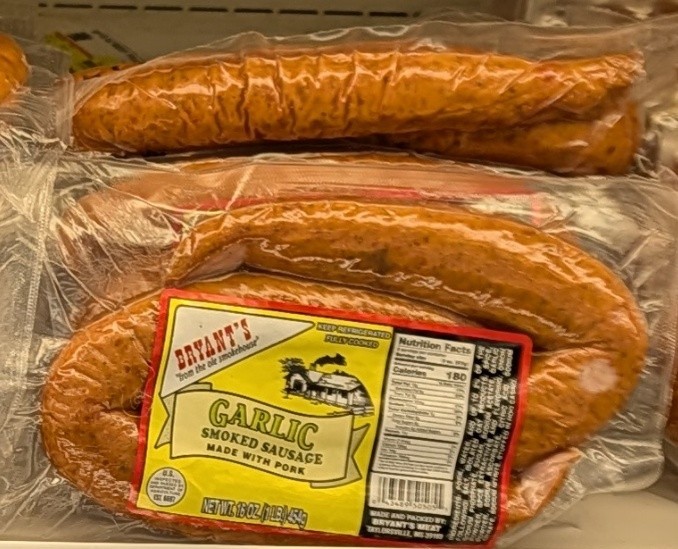 Bryant's Garlic Smoked Sausage 16 Oz (4 Pack)