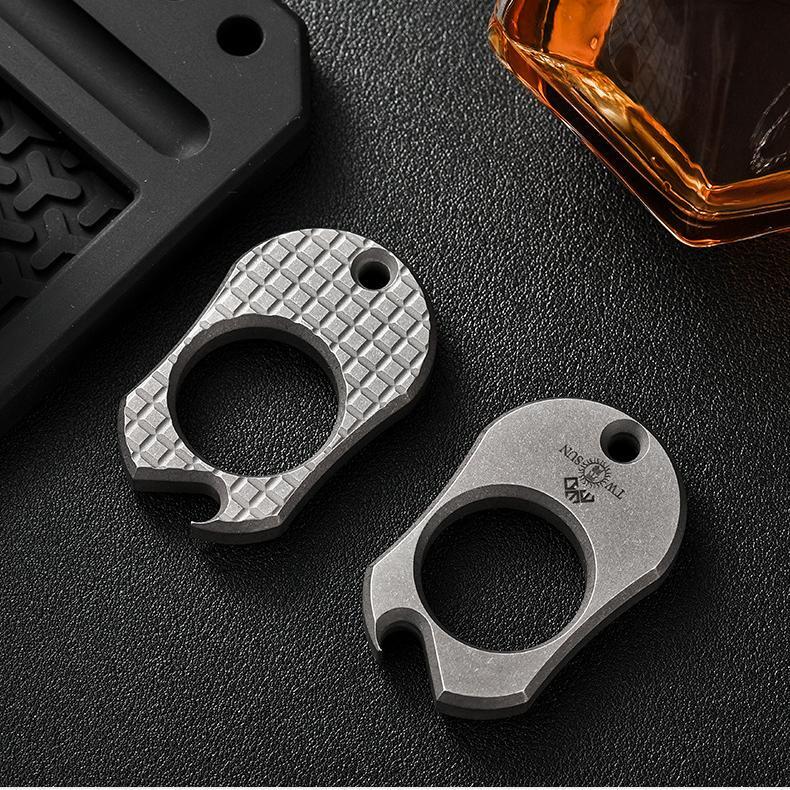 Titanium Bottle Opener EDC Keychain Necklace Pendant Outdoor EDC Multi Tool Gift
