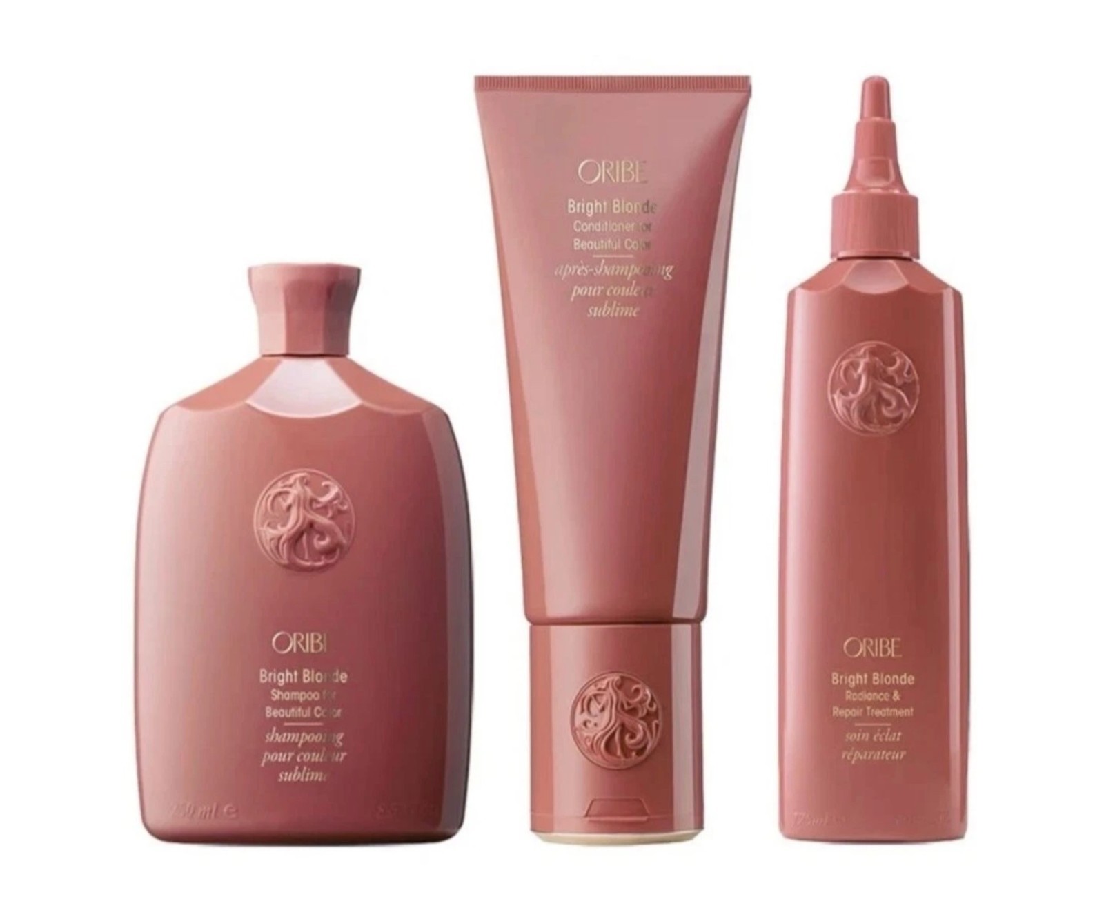 Oribe Bright Blonde Essentials Set with Shampoo, Conditioner, Serum SET BOXED!