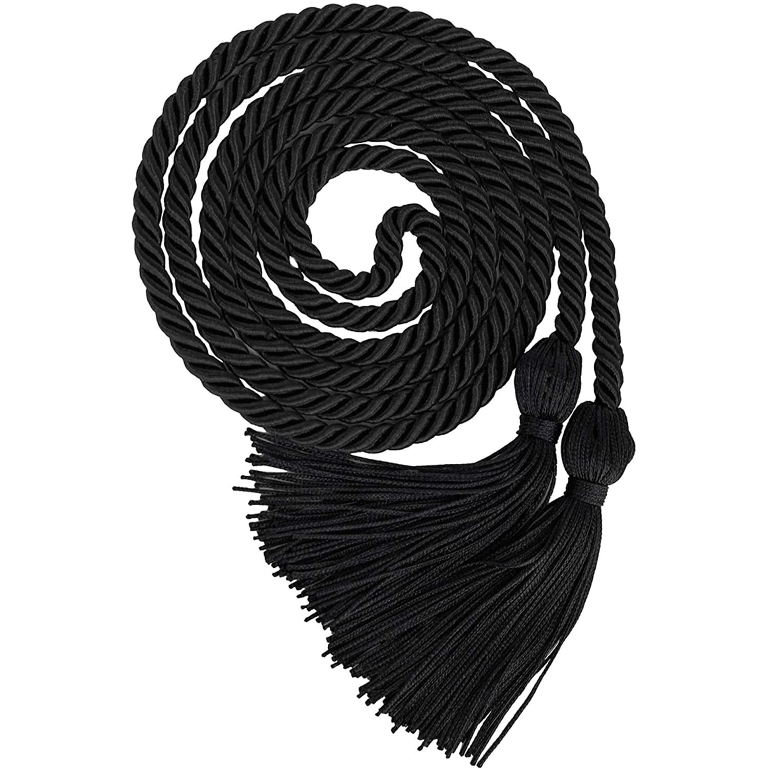 Black Graduation Honor Cord with Tassel 68 Inch for Bachelor Master Doctor