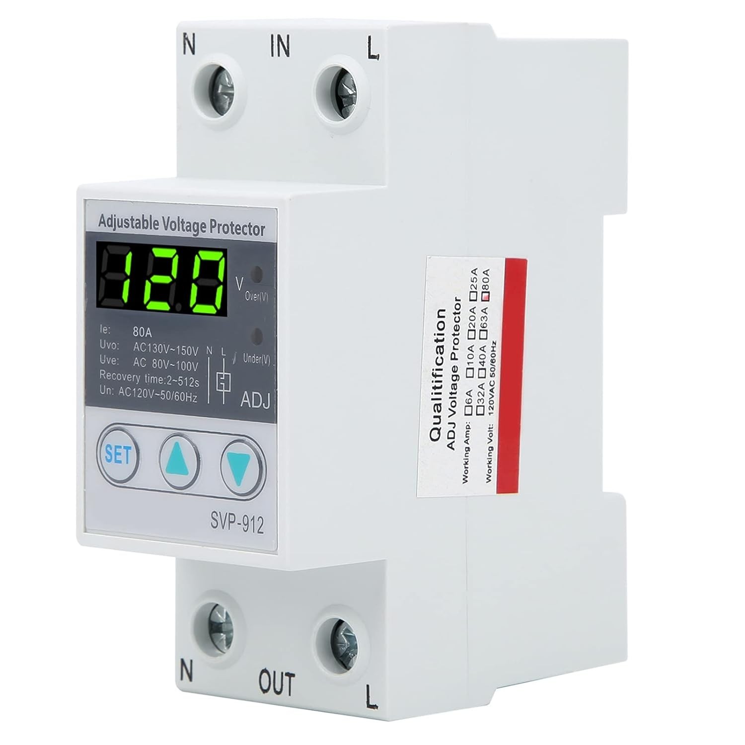 Automatic Reset Voltage Stabilizer - 120V AC Protector with Adjustable Settings