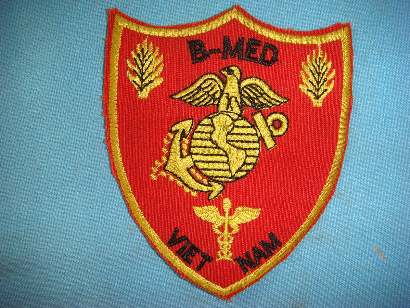 VIETNAM WAR PATCH, USMC MARINE B Co. MEDICAL TEAM 3rd MEDICAL Bn