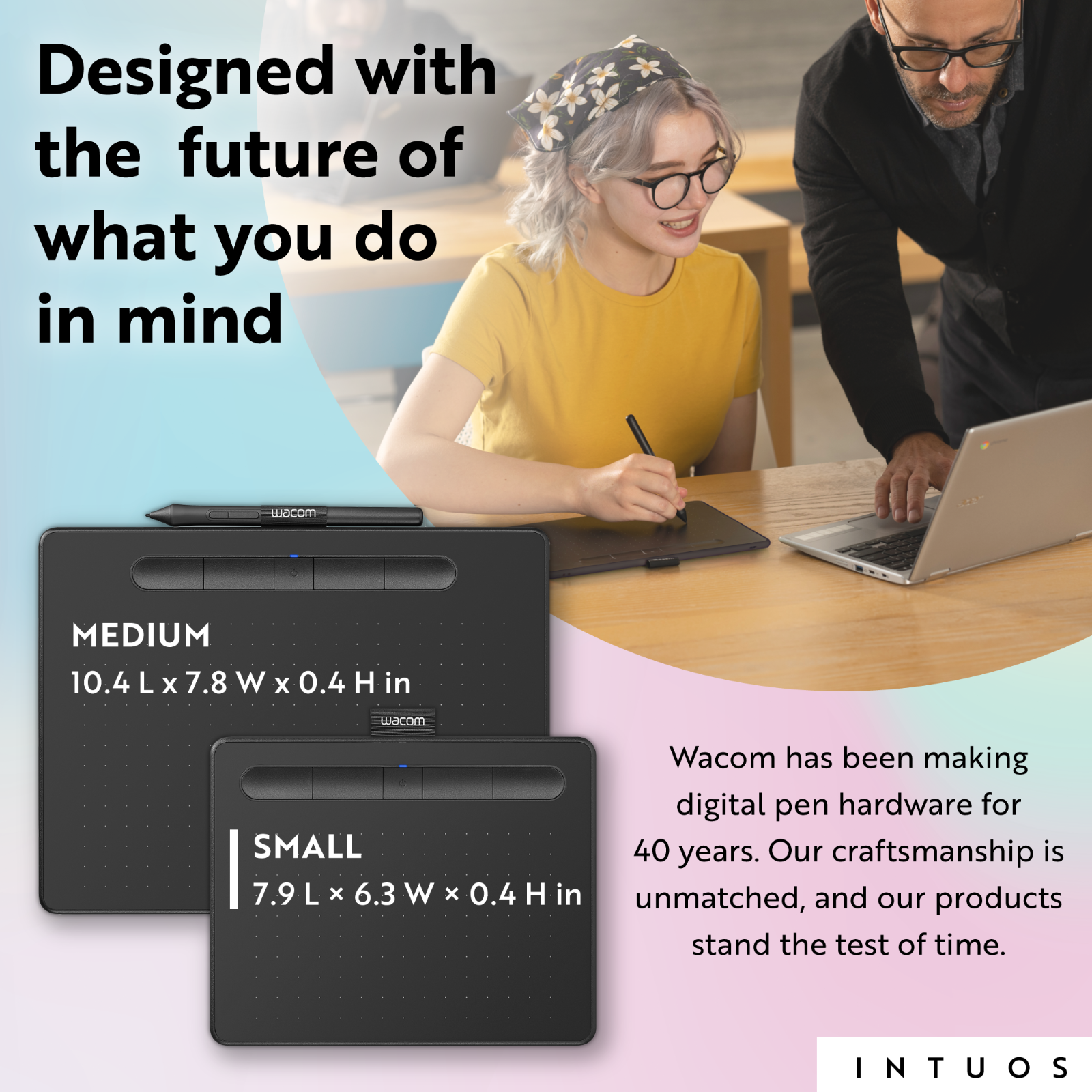 Wacom Intuos Wireless Graphics Drawing Tablet small - Black, New