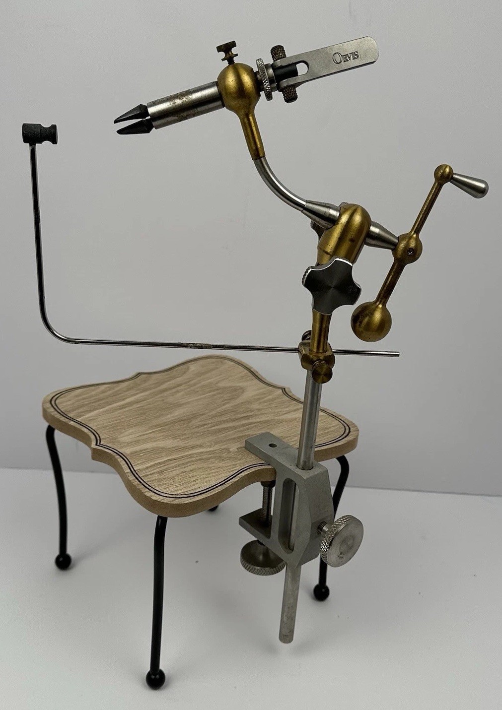 Vintage ORVIS Fly Tying Vise RARE Brass & Steel Rotary Clamp-On Fly Fishing Tool