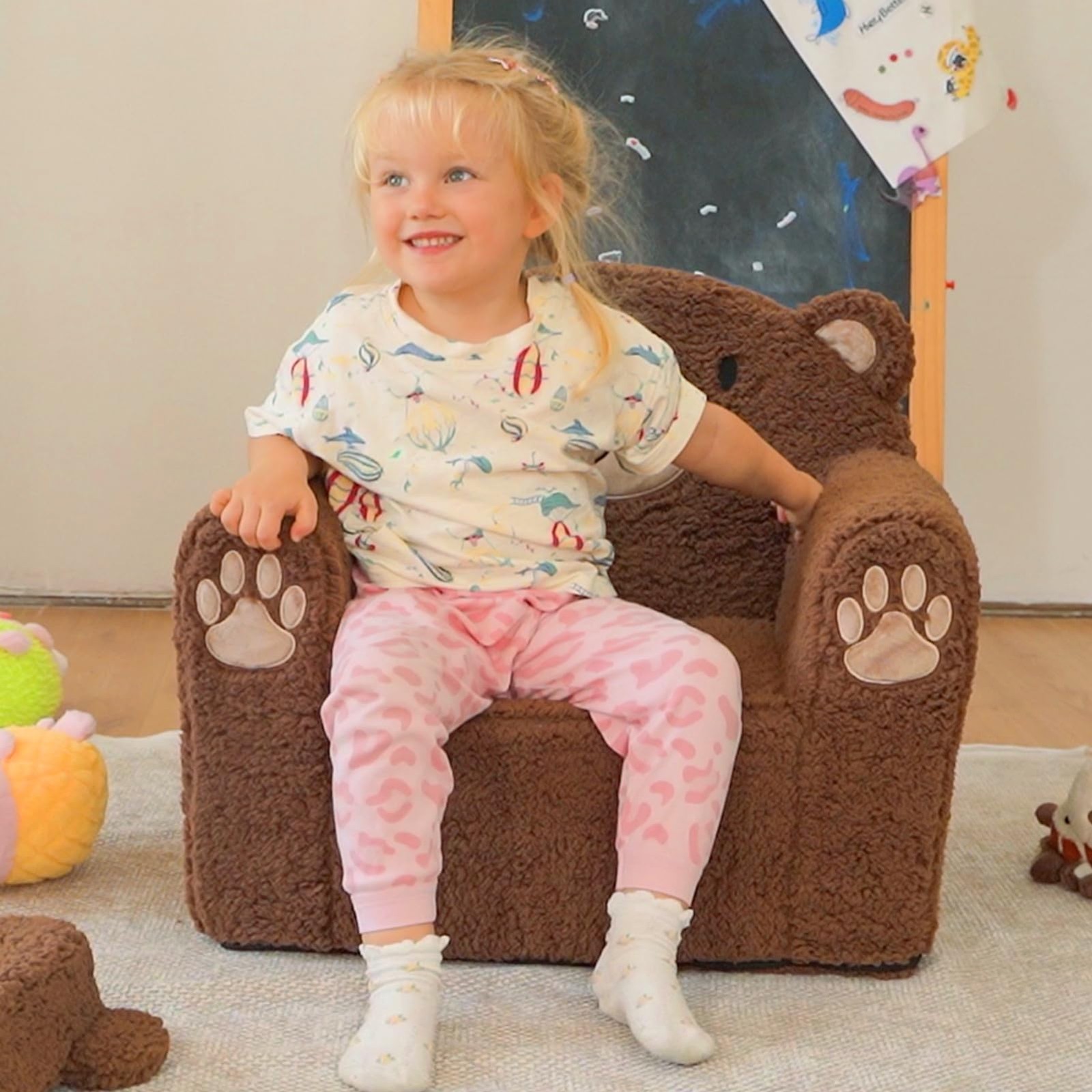 Animal Series Kid's Chair, Ultra-Soft Comfy Foam Filled Sofa Chair, Cute Anim...