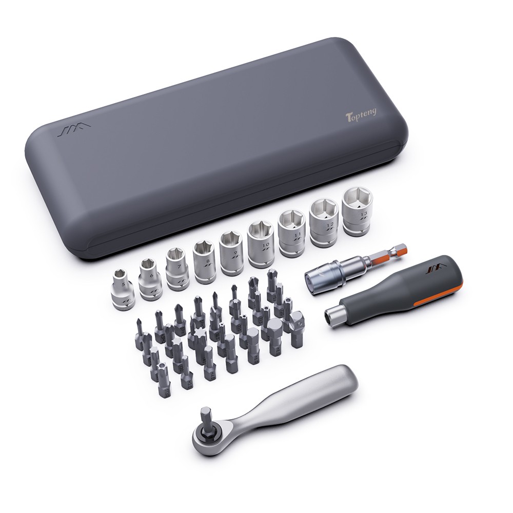 Mini Ratchet and Screwdriver Set Polycarbonate and Alloy Steel 41-Pieces