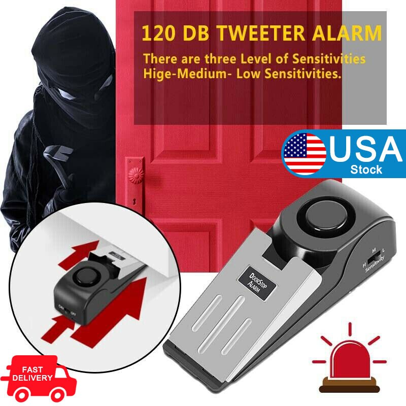 1-5 Pack Door Stop Security Alarm Wedge Stopper Portable Home Travel Anti‑Theft