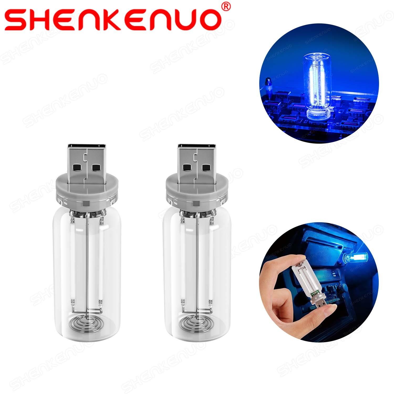 Touch Control Car USB LED Blue Light Atmosphere Night Light Dimmable New