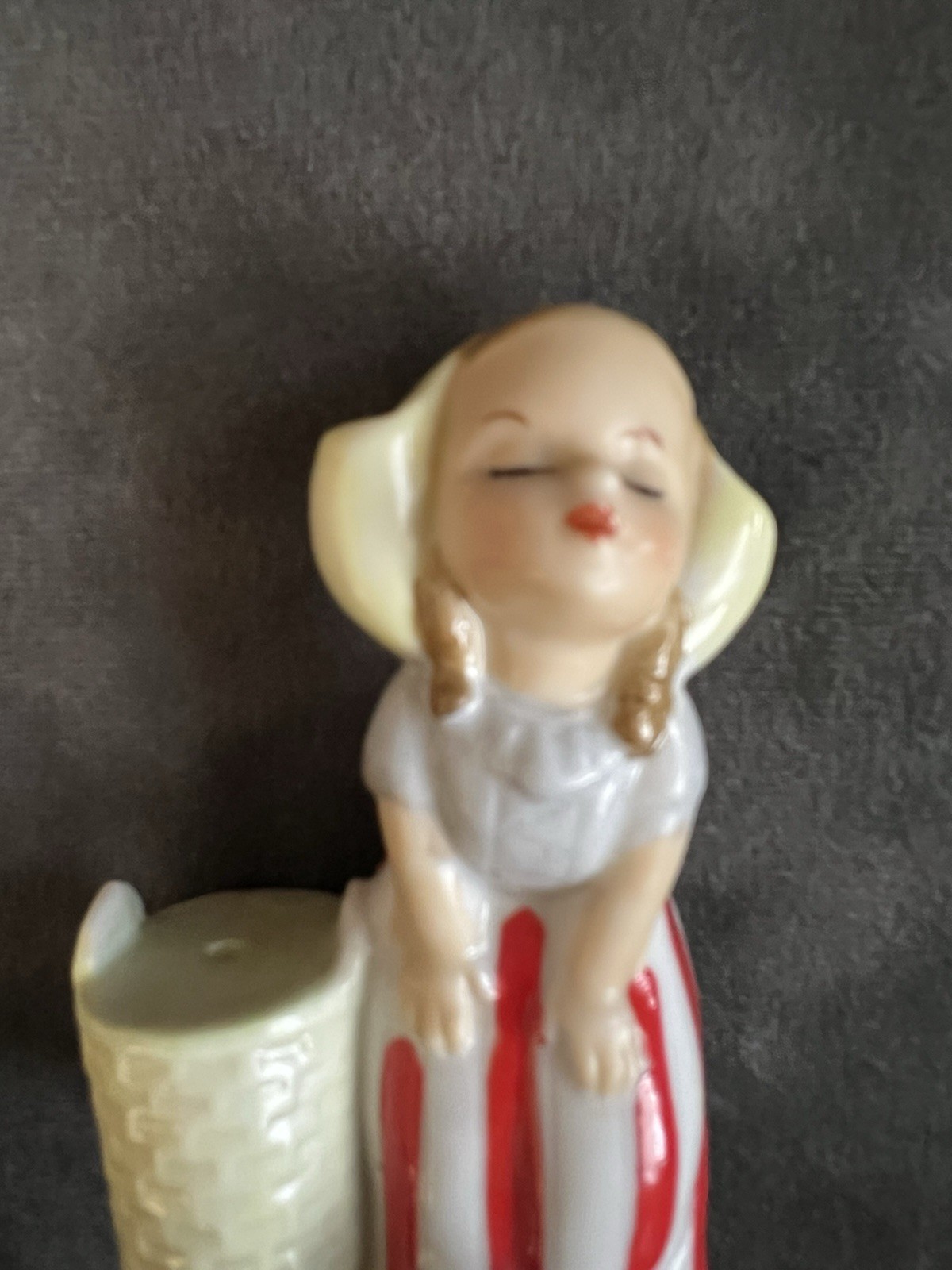 Vintage Dutch Girl Ceramic Planter Mid Century Folk Art Figurine