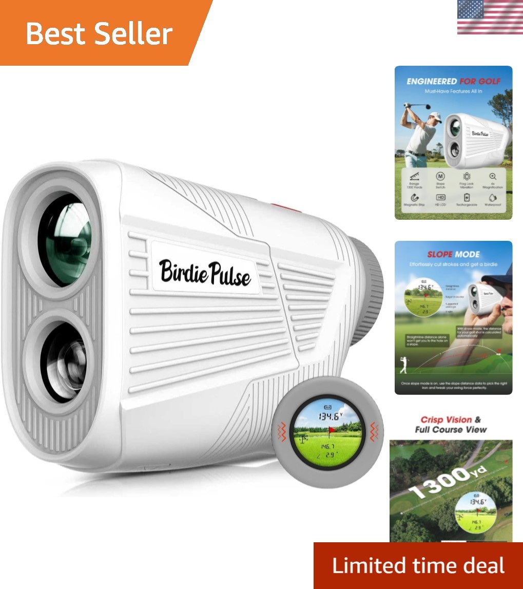 Golf Rangefinder with Slope & Magnet，1300 Yards Range Finder for Golf，Flag Lo...