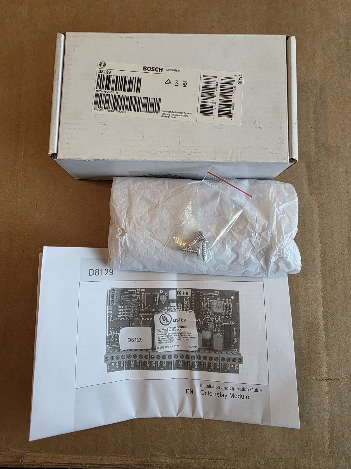 Bosch D8129 Octo-Relay Module - Brand New - Open Box