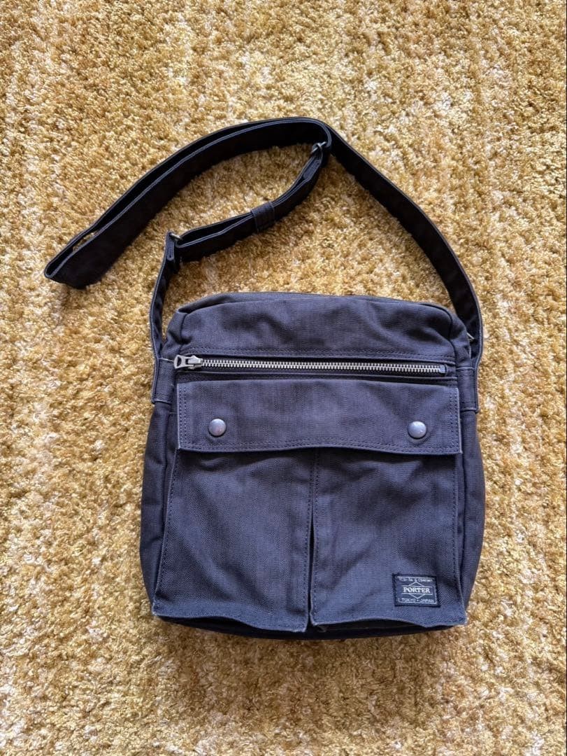 PORTER YOSHIDA SMOKY Vertical Shoulder Bag Navy Japan Authentic