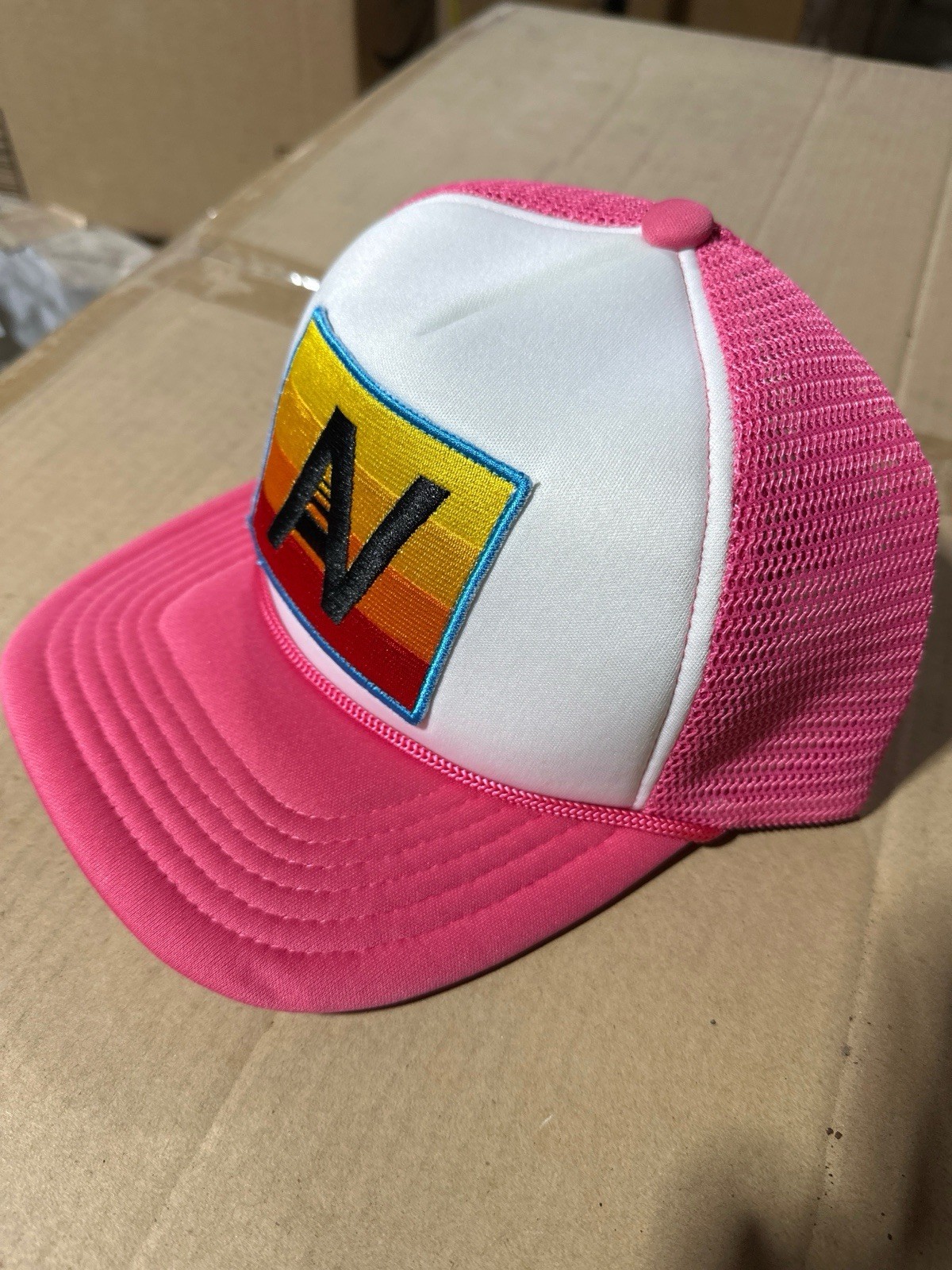 Aviator Nation Neon Pink Trucker Mesh Hat Cap Snap Back Venice CA
