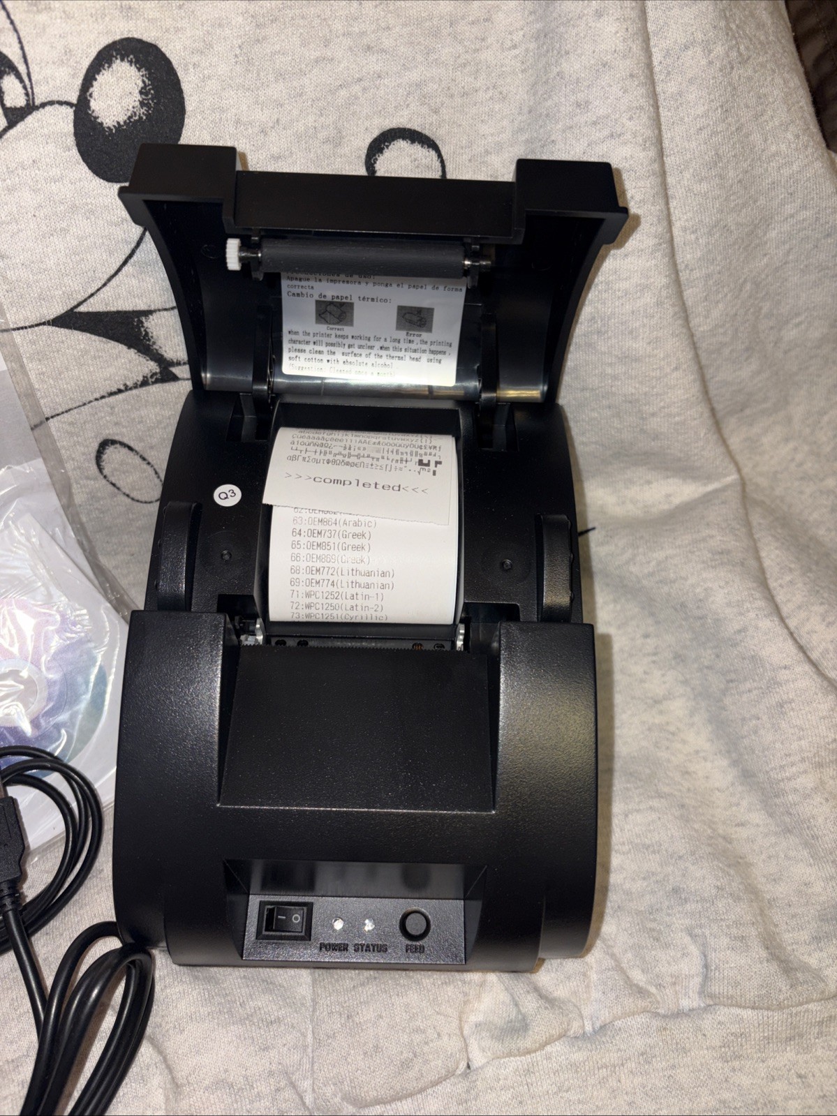 Thermal Receipt Printer 58mm Max Width Small USB Direct Printer
