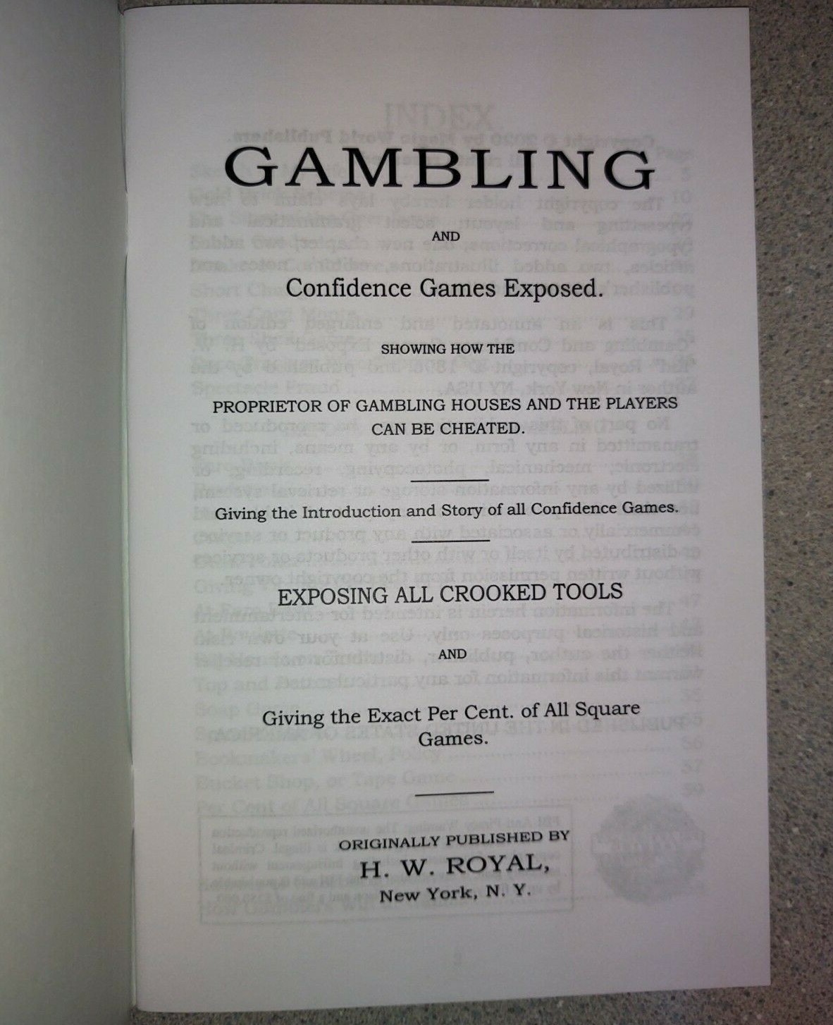 Confidence and Gambling Tricks by Kid Royal