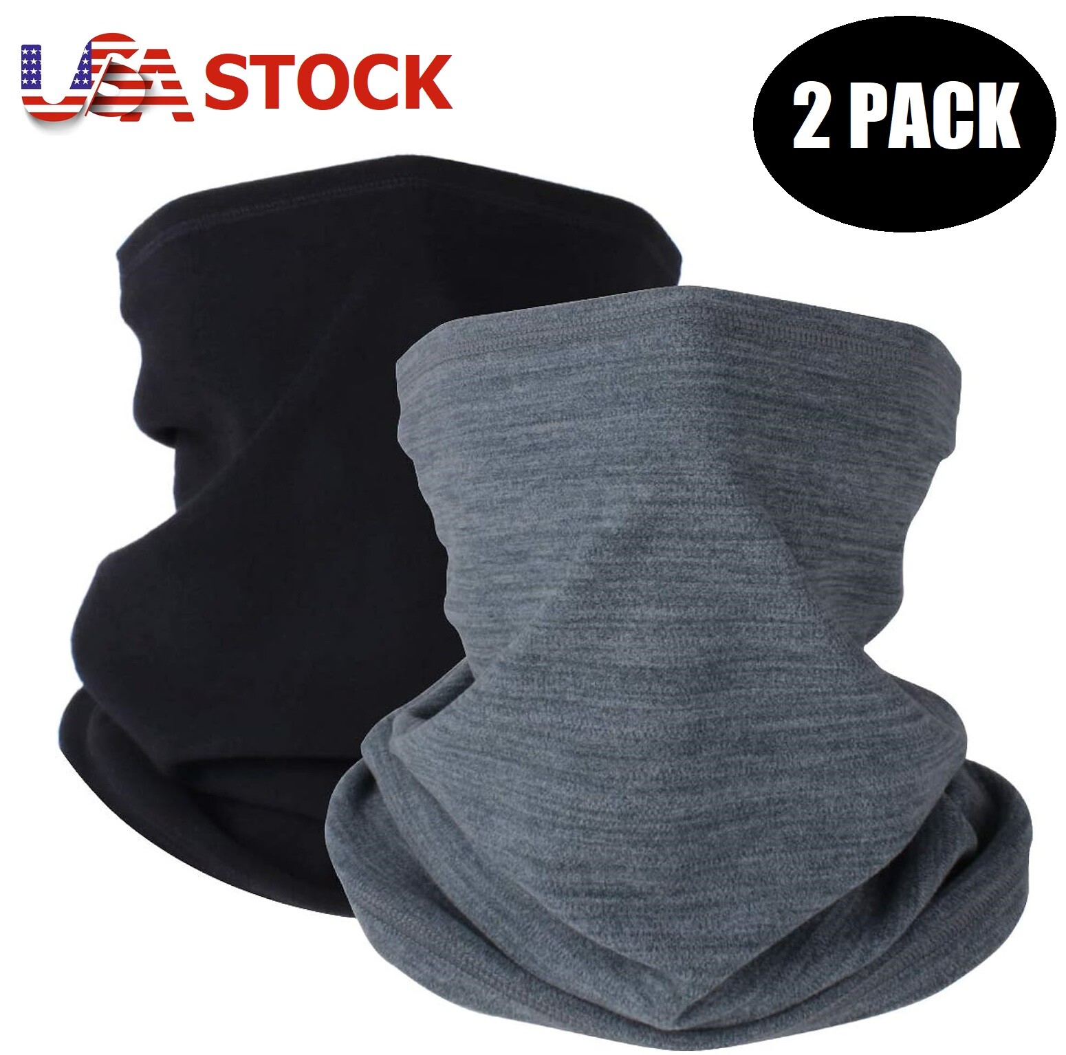 2PCS Neck Gaiter Bandana Face Mask Cover Motocycle Balaclava Scarf Windproof USA