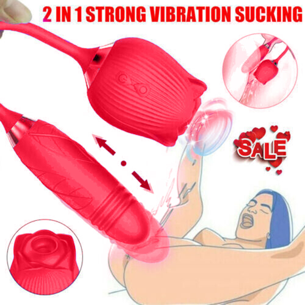 Red Sucking Vibrator Clitoral G-spot Suction Thrusting Dildo Sex Toy 10 Speed
