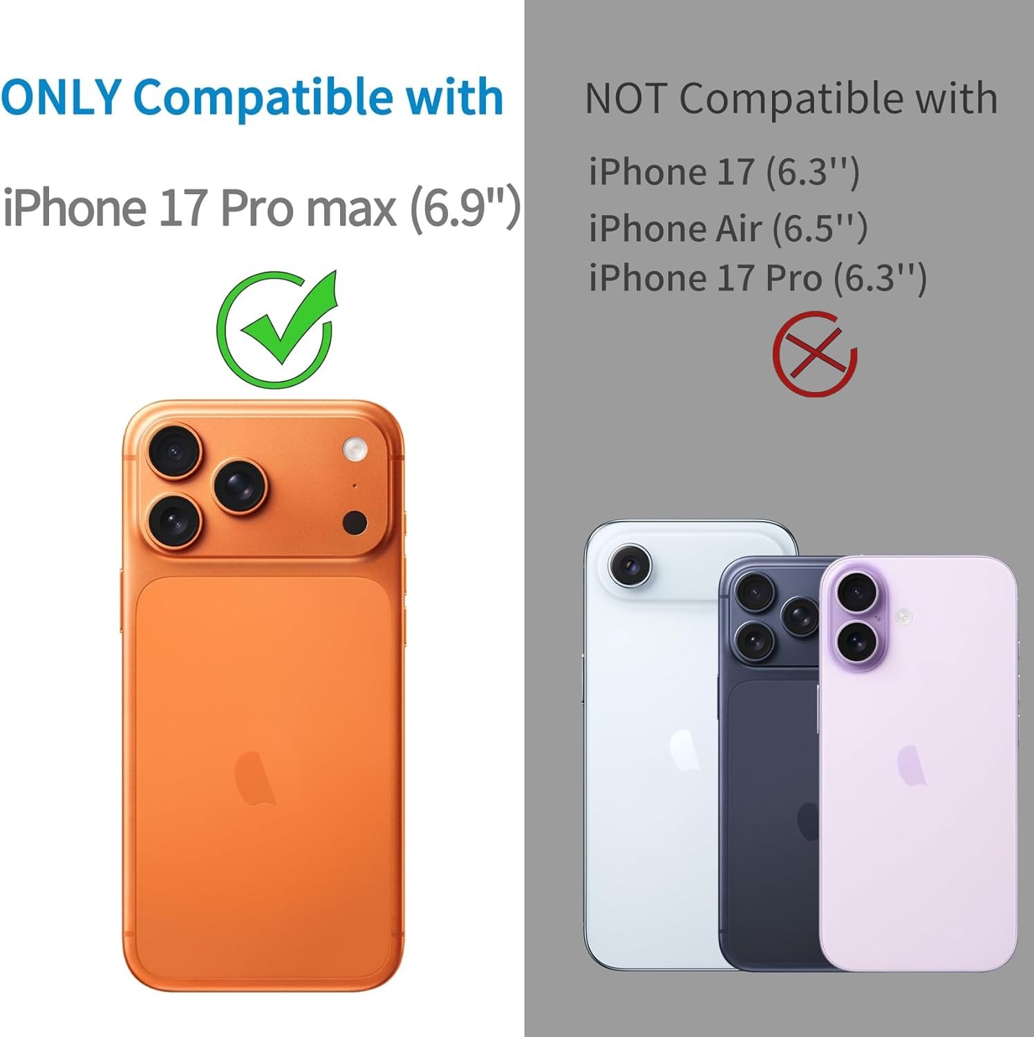 3 Pack Camera Lens Protector for iPhone 17 Pro 17 Max, Clear