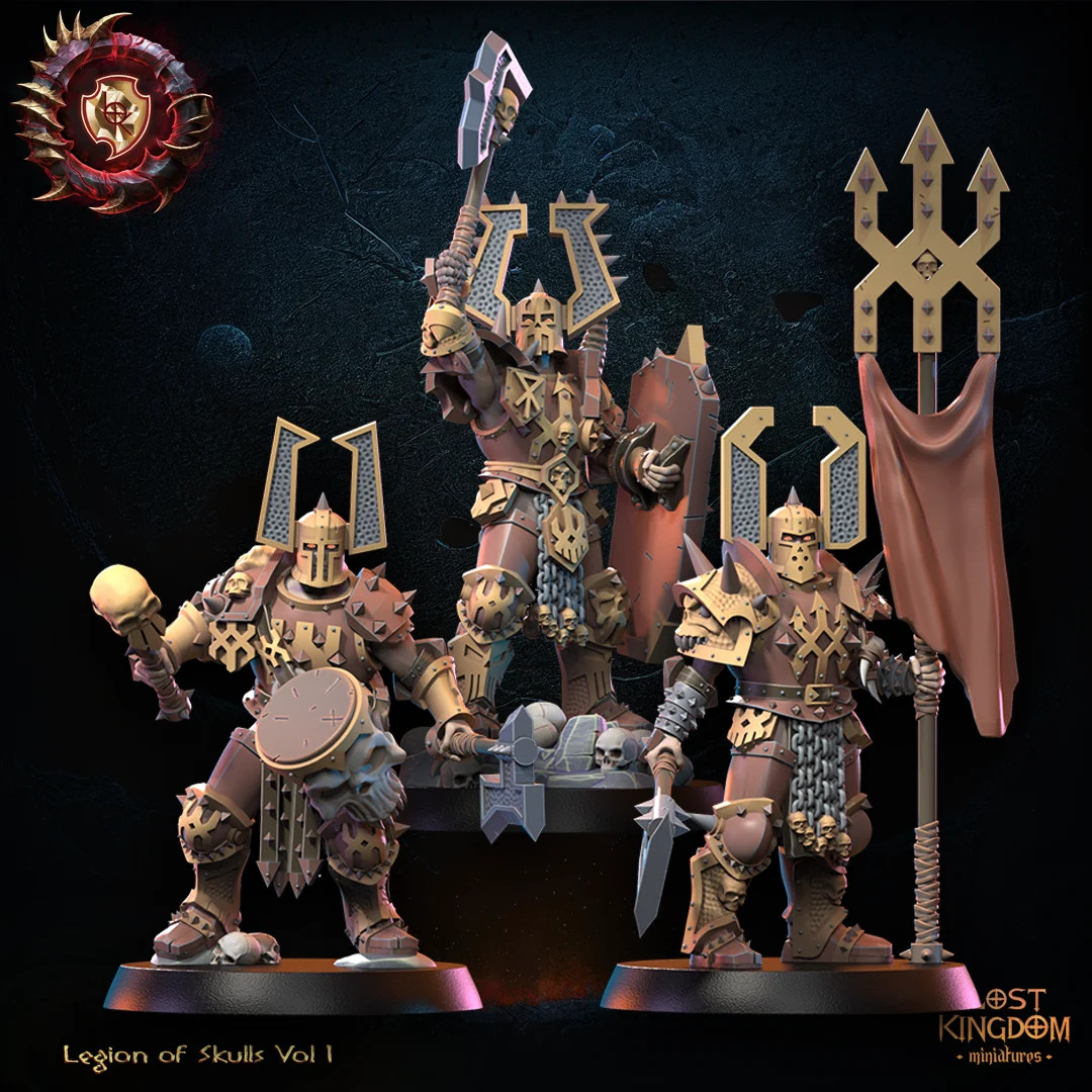 Skull Regiment Command Group - 28-32mm Legion Of - Resin Tabletop Miniature