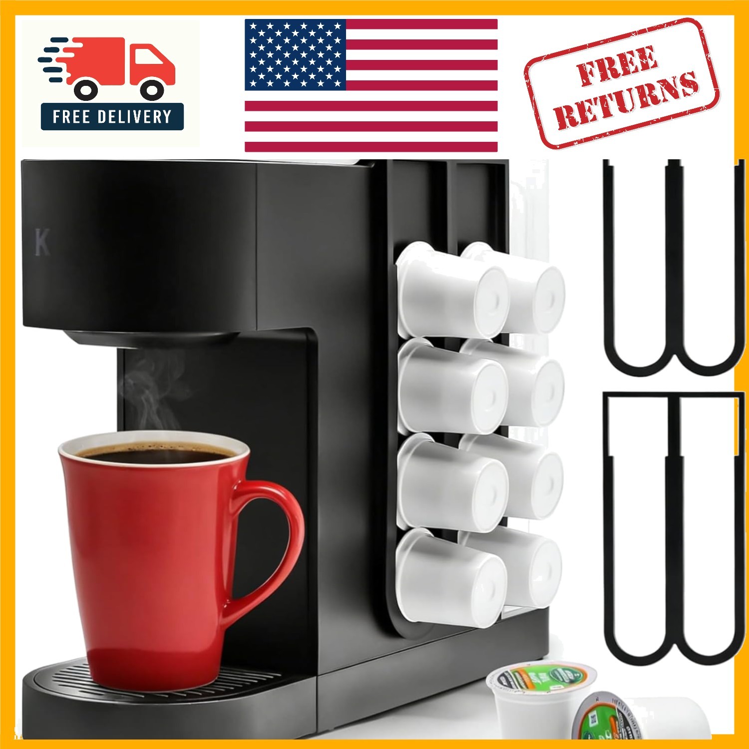 Elegant Wall-Mounted K Cup Holder - Space-Saving Organizer for 16 Pods