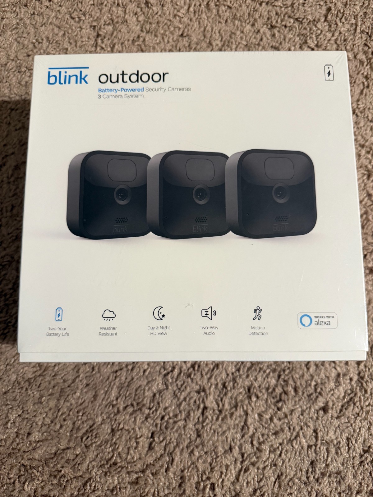 Blink Outdoor Battery-Powered Wireless Security Camera 3rd Gen 3-Pack New Sealed