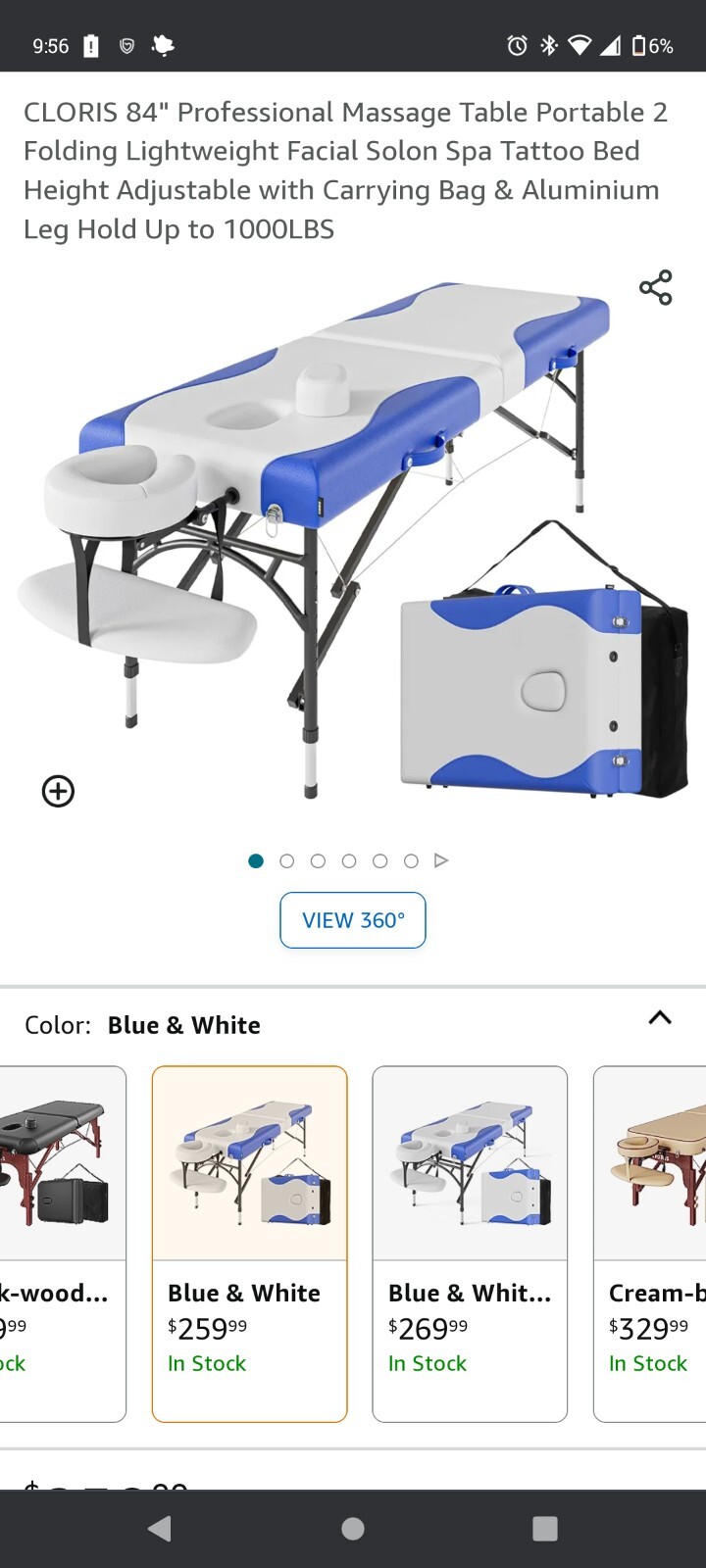 BRAND NEW CLORIS 84" Professional Massage Table with Carrying Bag