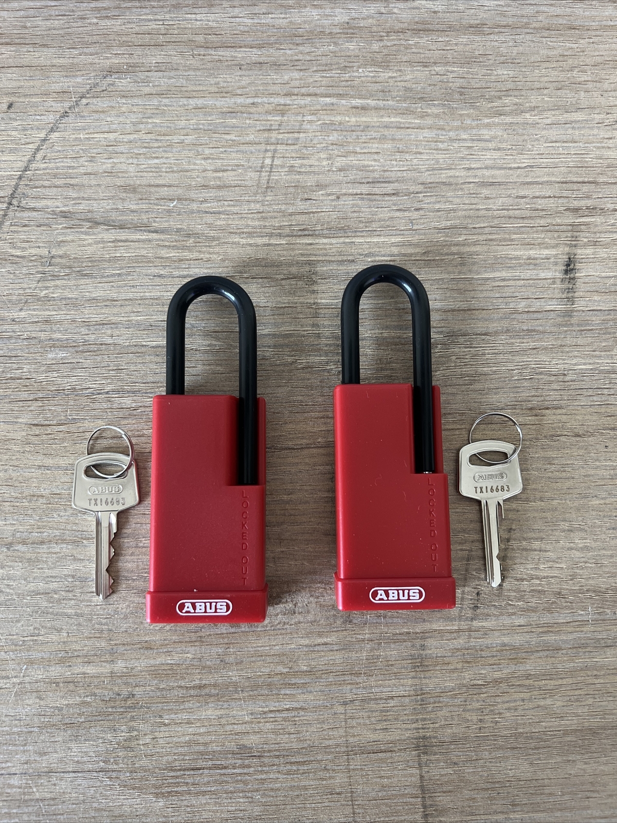 ABUS 74LB/40 Lockout Pad Lock Aluminum Body With Key Red Color (2 PACK)
