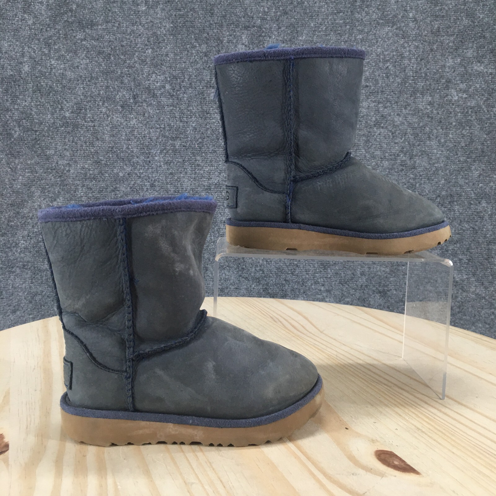 UGG Boots Children 9 Classic Mini Shearling Blue Pull On Ankle Top SN 101964
