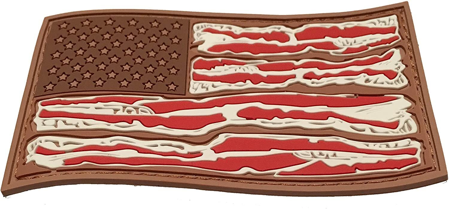 American Bacon Flag - PVC Morale Patch with Hook and Loop Backing