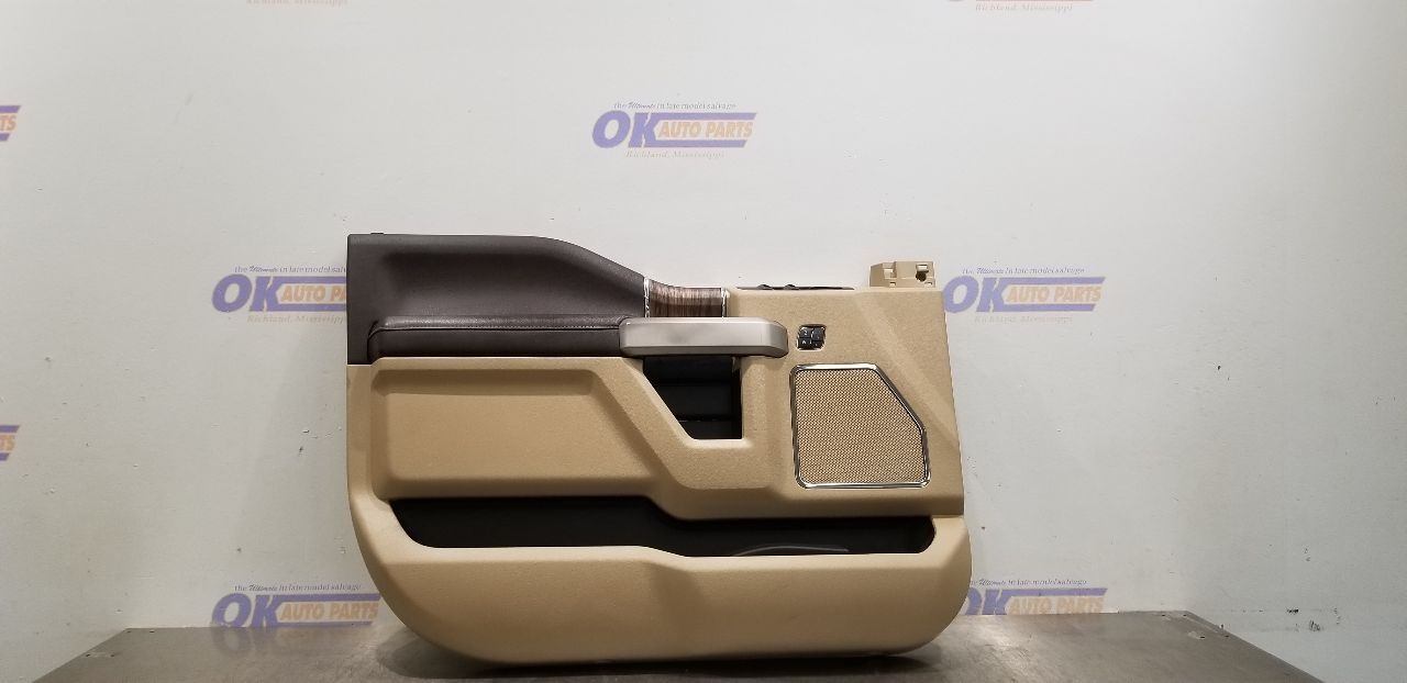 20 FORD F150 LARIAT CREW CAB INTERIOR DOOR TRIM PANEL FRONT LEFT DRIVER TAN