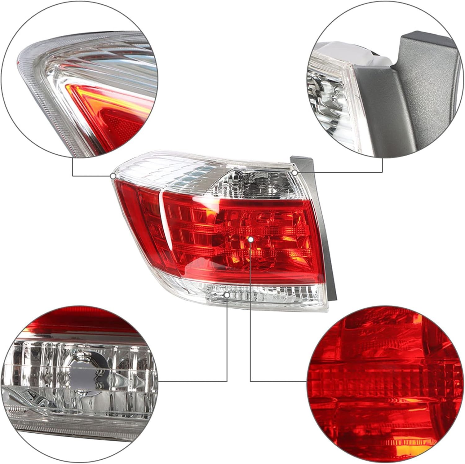 1-Pack Rear Left Tail Light Brake Lamp Assembly Replacement for Highlander