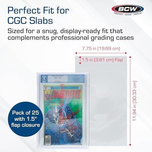Mylar Comic Book Bags for CGC Graded Comics