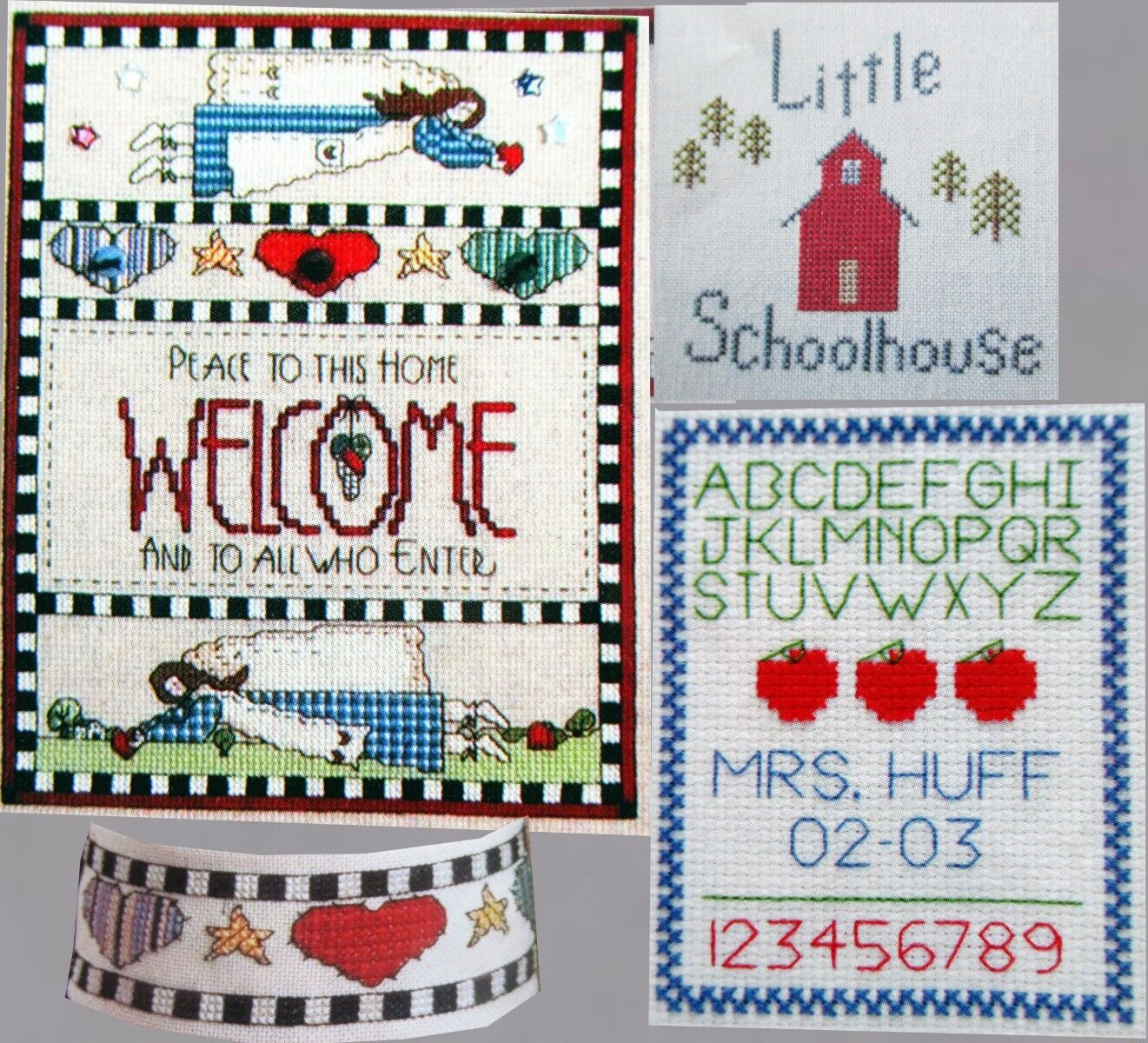 Peace To This Home Little Schoolhouse Simple Sampler CROSS STITCH PATTERNS