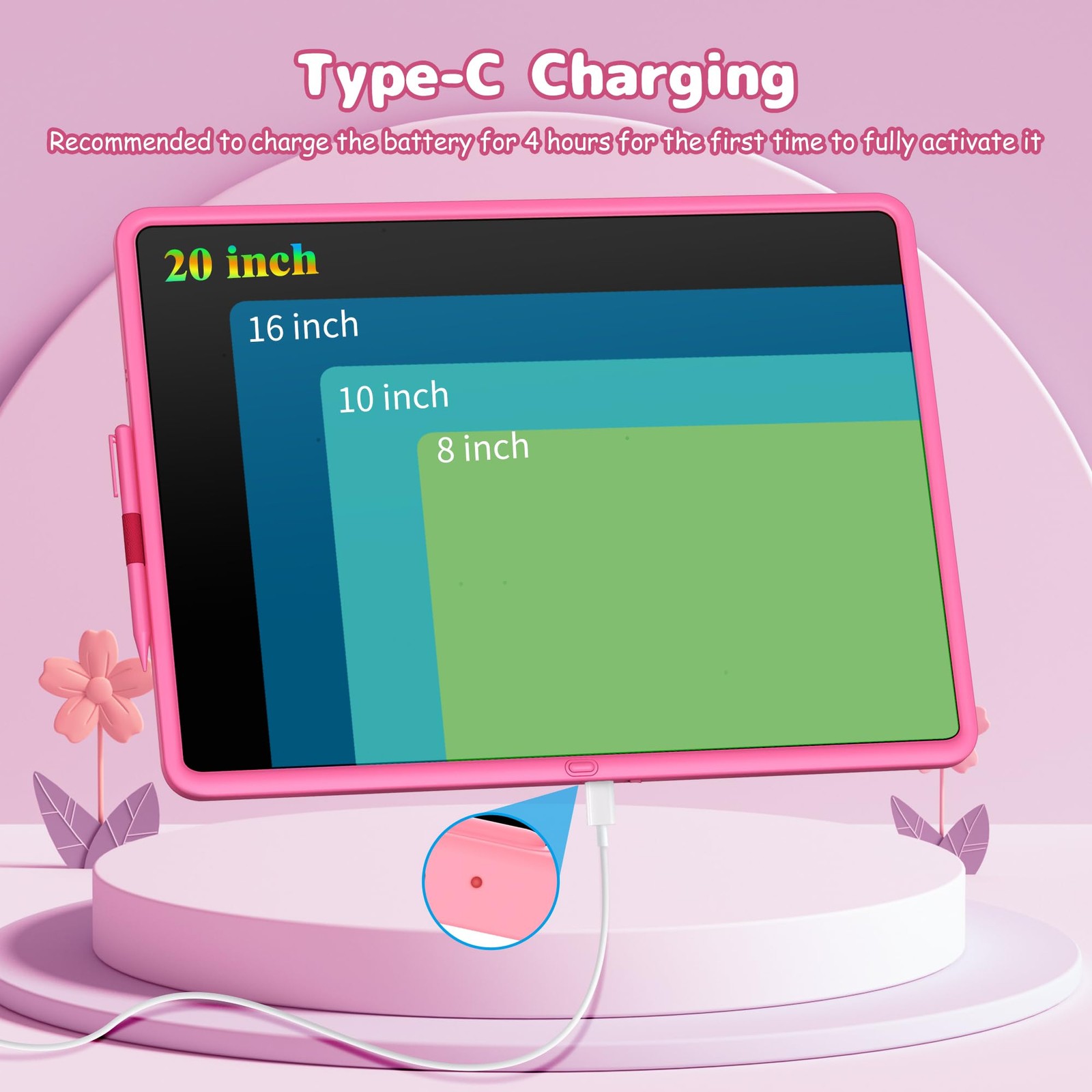 20" LCD Writing Tablet for Kids, Educational Drawing & Learning Toy, Mess-Free
