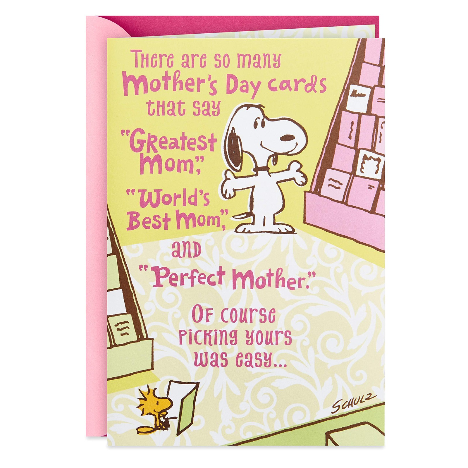 Hallmark Funny Mother's Day Card for Mom (Snoopy and Woodstock, Mini Cards Insid