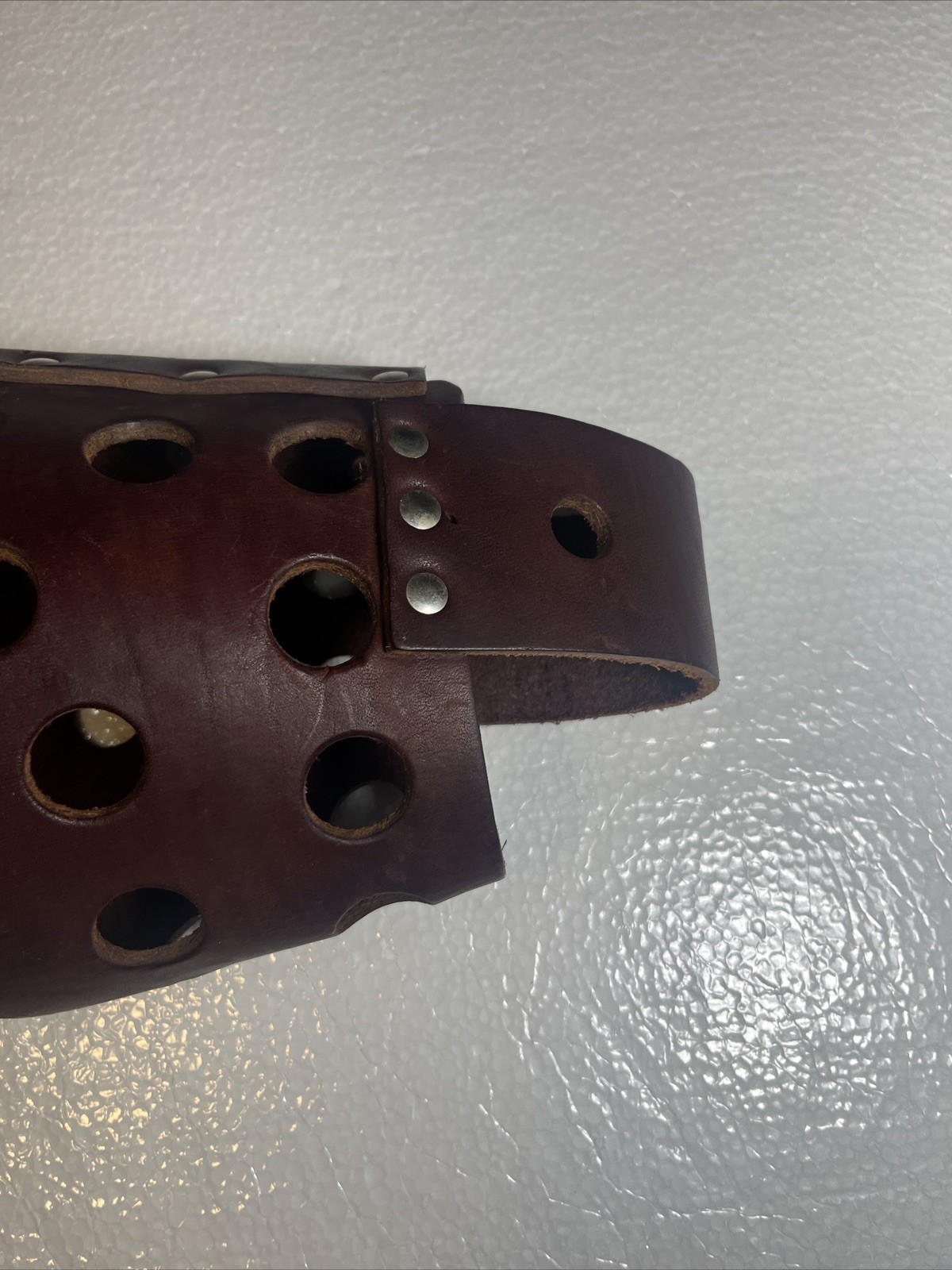 Vintage Adjustable Brown Leather Dog Muzzle, Vented, Lrg Breed Size 5?
