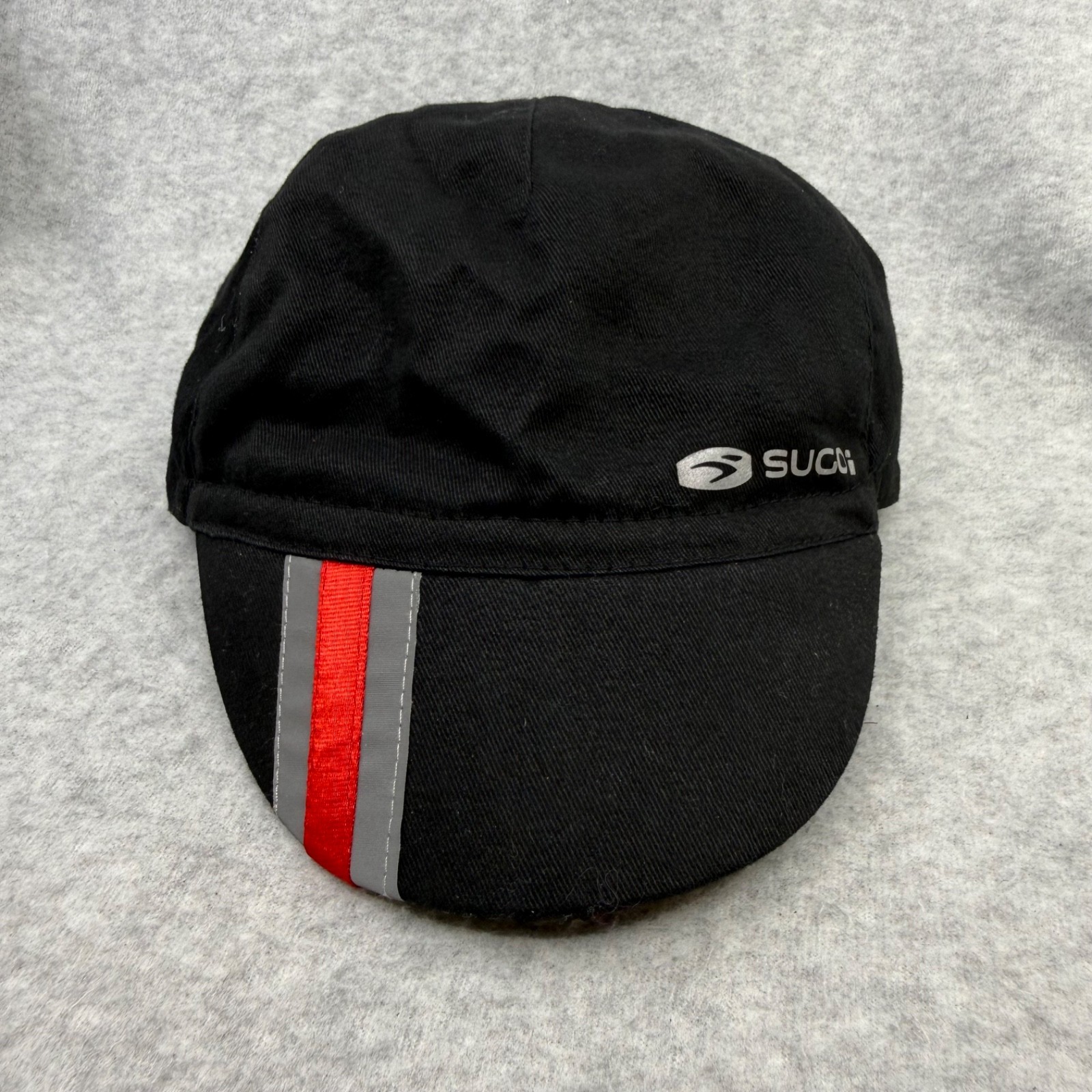 Sugoi Zap Cycling Cap Black Red Gray Stripes OS 92988U