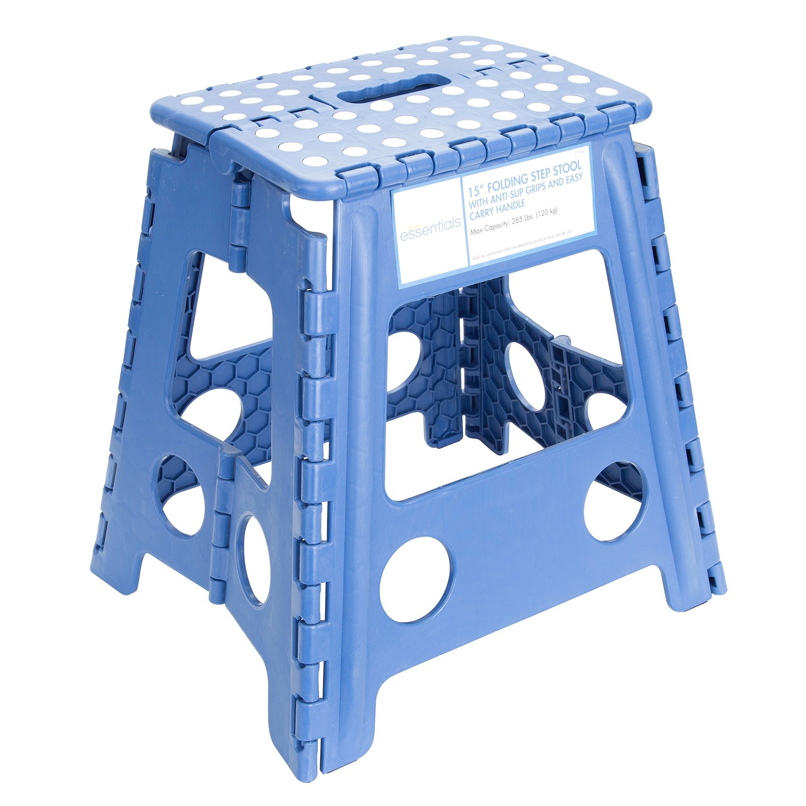 21048 Folding Step Stool 15 Inch Wide Plastic Step Stools For Adults Gray