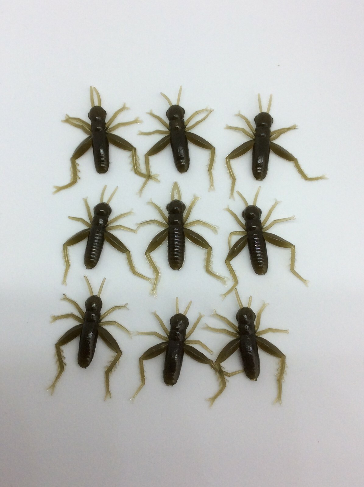 Grasshoppers, 1-1/2" Green Pumpkin, Solid Head / Body Only, 9/Pack